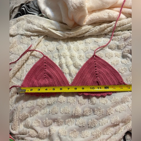 Handmade Crocheted Bra Top Halter Bikini Top Boho Festival Fun - Picture 6 of 9